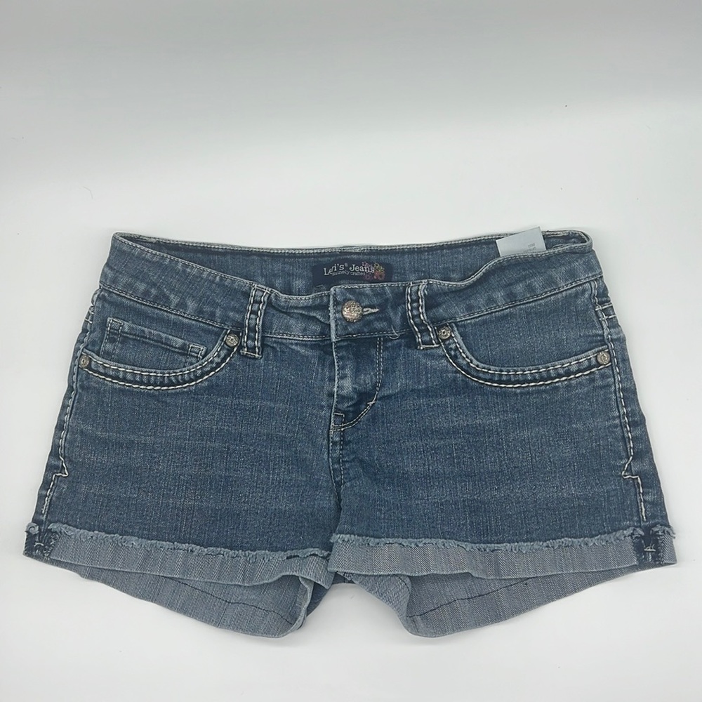 Vintage Levi's Red Tab White Label Jean Shorts Cuffed Raw Hem Size 5